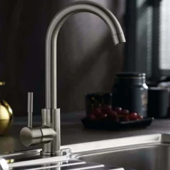 Reginox Ego 1.5 Bowl Black Spek Composite Kitchen Sink & Vellamo Revolve Monobloc Mixer Tap