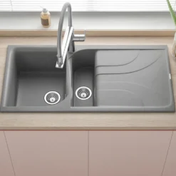 Reginox Ego 1.5 Bowl Composite Kitchen Sink with Reversible Drainer & Waste Kit - 1000 x 500mm