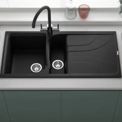 Reginox Ego 1.5 Bowl Composite Kitchen Sink with Reversible Drainer & Waste Kit - 1000 x 500mm