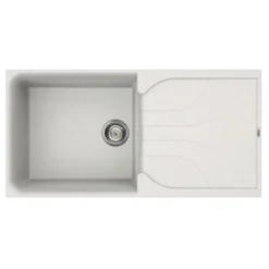 Reginox Ego Granite Composite Large Single Bowl Kitchen Sink with Reversible Drainer & Waste Kit - 1000 x 500mm