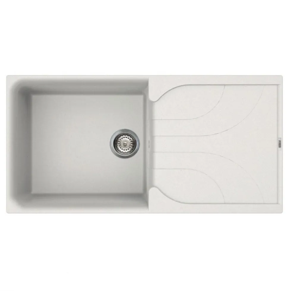 Reginox Ego Granite Composite Large Single Bowl Kitchen Sink with Reversible Drainer & Waste Kit - 1000 x 500mm