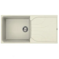 Reginox Ego Granite Composite Large Single Bowl Kitchen Sink with Reversible Drainer & Waste Kit - 1000 x 500mm