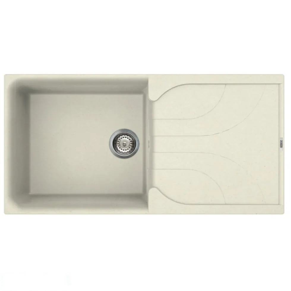 Reginox Ego Granite Composite Large Single Bowl Kitchen Sink with Reversible Drainer & Waste Kit - 1000 x 500mm
