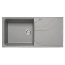 Reginox Ego Granite Composite Large Single Bowl Kitchen Sink with Reversible Drainer & Waste Kit - 1000 x 500mm
