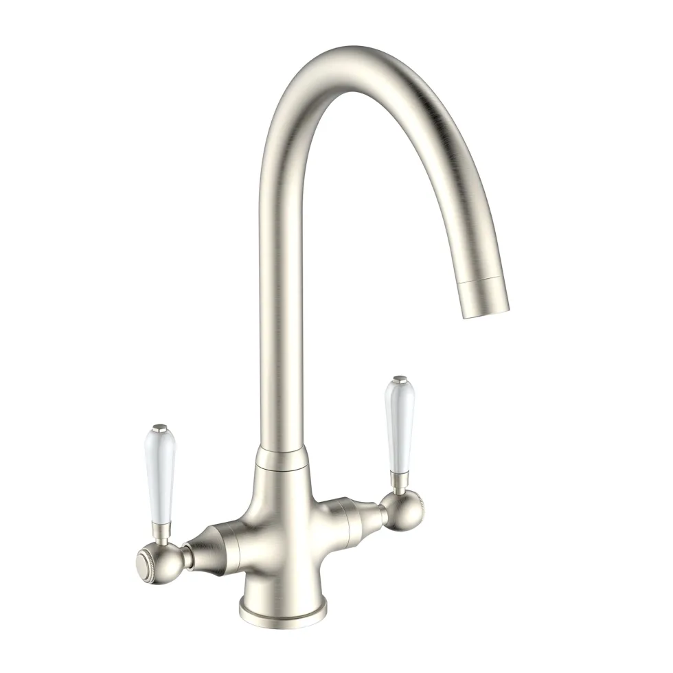 Reginox Elbe WRAS Approved Twin Lever Traditional Mono Kitchen Mixer Tap
