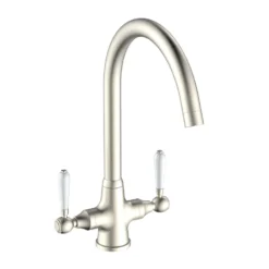 Reginox Elbe WRAS Approved Twin Lever Traditional Mono Kitchen Mixer Tap