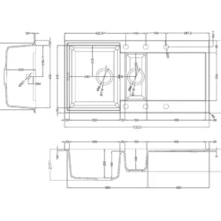 Reginox Elleci Easy 15 1.5 Bowl Granite Composite Inset Kitchen Sink & Waste - 1000 x 500mm