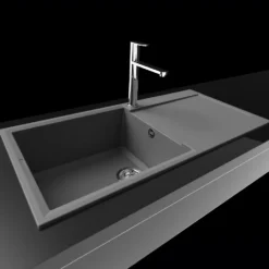Reginox Elleci Easy 10 Large Single Bowl Granite Composite Inset Kitchen Sink & Waste - 1000 x 500mm