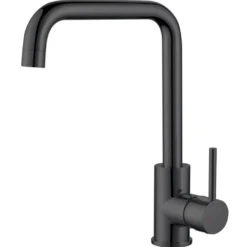 Reginox Harlem 1.5 Bowl Black Silvery Granite Composite Sink & Waste Kit and Vellamo Koro Black Mono Kitchen Mixer