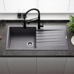 Reginox Harlem 1 Bowl Granite Composite Kitchen Sink & Waste Kit - 1000 x 500mm