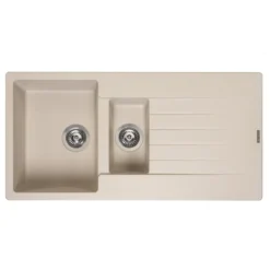 Reginox Harlem 1.5 Bowl Granite Composite Kitchen Sink & Waste Kit - 1000 x 500mm