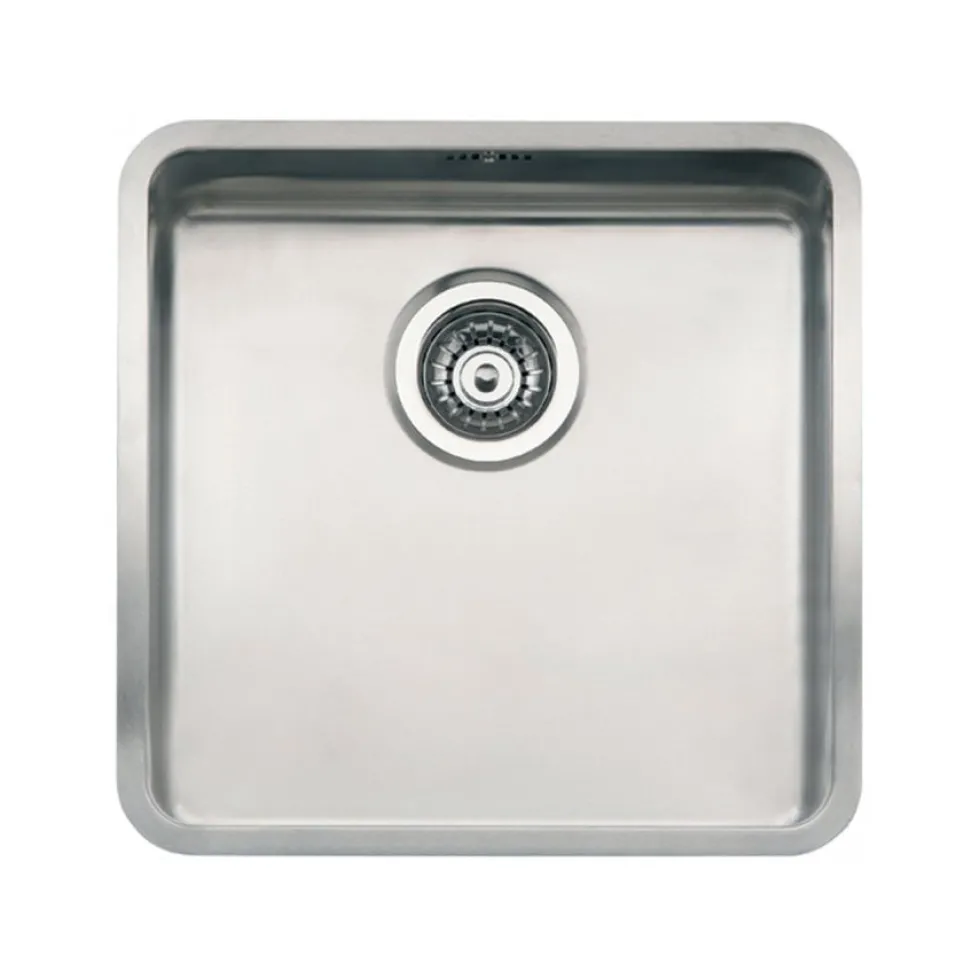 Reginox Kansas 40x40L 1 Bowl Stainless Steel Inset / Undermount Kitchen Sink & Waste Kit - 440 x 440mm