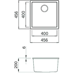 Reginox Multa 40 Single Bowl Granite Composite Inset / Undermount Kitchen Sink & Waste - 456 x 456mm