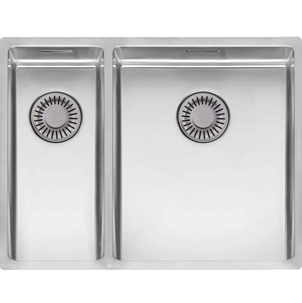 Reginox New York 1.5 Bowl Undermount or Inset Stainless Steel Kitchen Sink and Integrated Waste - 580 x 440mm