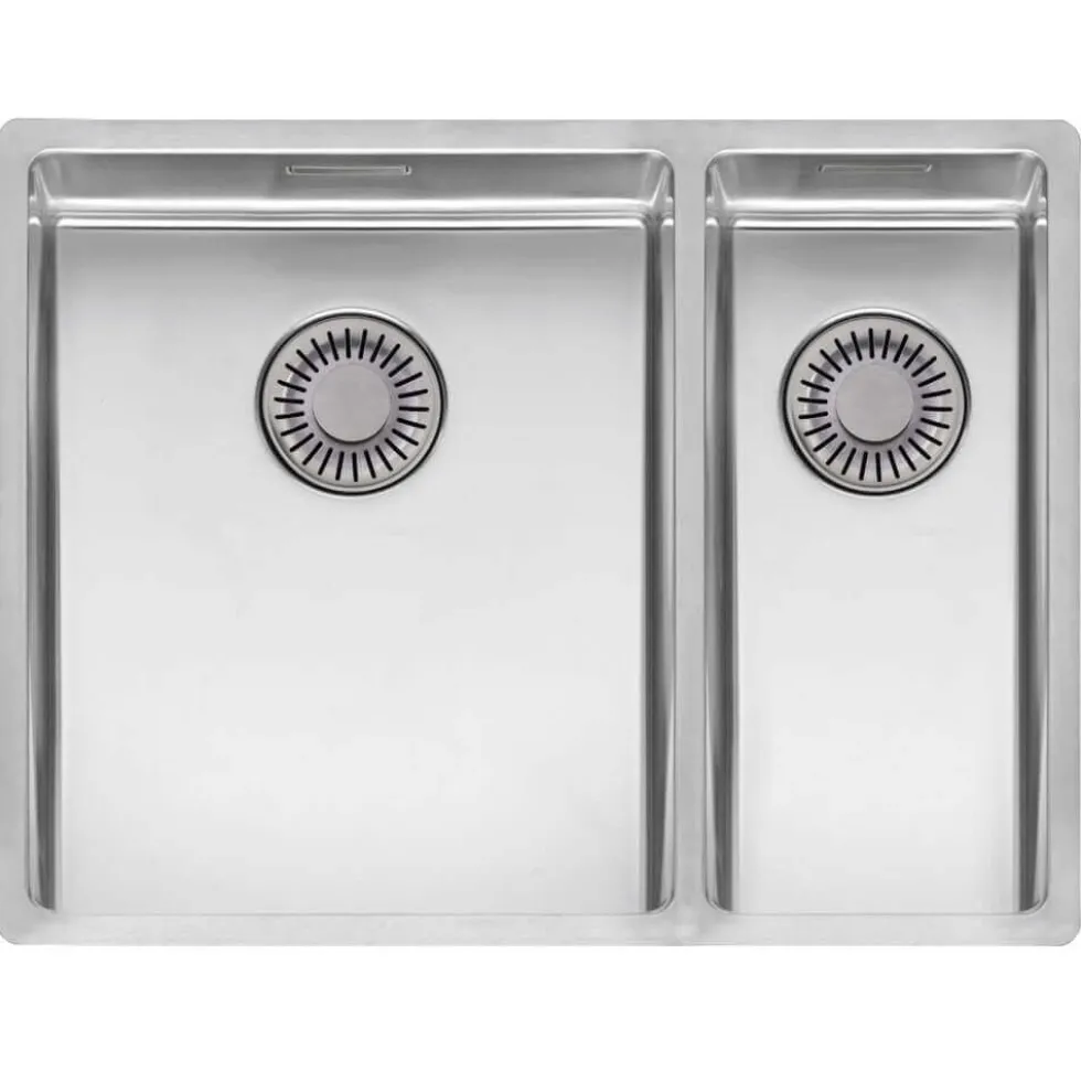 Reginox New York 1.5 Bowl Undermount or Inset Stainless Steel Kitchen Sink and Integrated Waste - 580 x 440mm