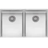 Reginox New York 2 Bowl Undermount or Inset Stainless Steel Kitchen Sink and Integrated Waste - 740 x 440mm