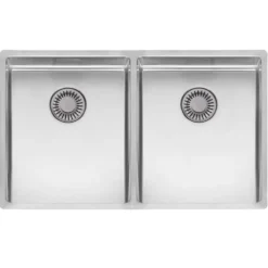 Reginox New York 2 Bowl Undermount or Inset Stainless Steel Kitchen Sink and Integrated Waste - 740 x 440mm