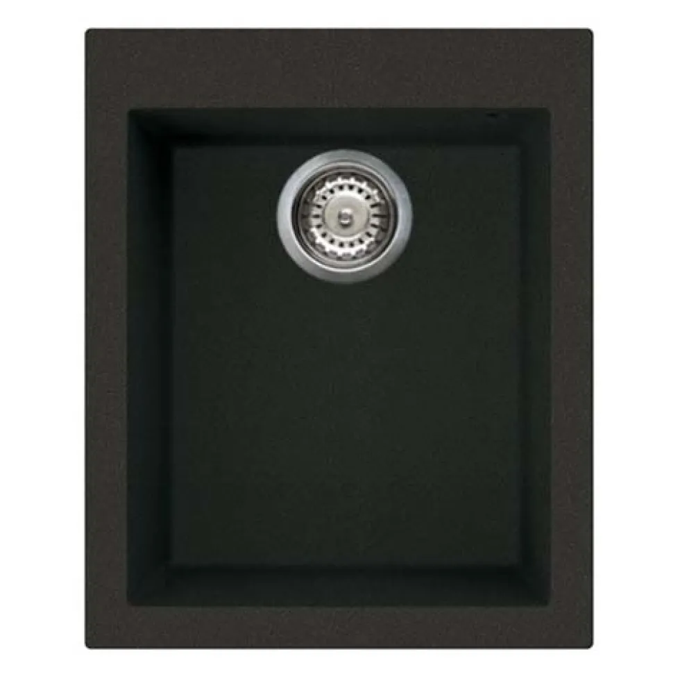 Reginox Quadra Compact Single Bowl Granite Composite Undermount Kitchen sink & Waste Kit - 380 x 440mm