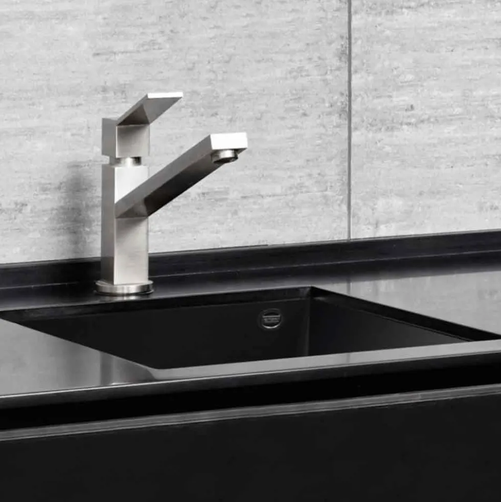 Reginox Quadra Compact Single Bowl Granite Composite Undermount Kitchen sink & Waste Kit - 380 x 440mm