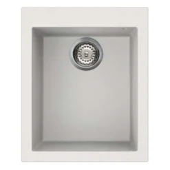 Reginox Quadra Compact Single Bowl Granite Composite Undermount Kitchen sink & Waste Kit - 380 x 440mm