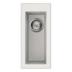 Reginox Quadra Half Bowl Granite Composite Undermount Kitchen Sink & Waste Kit - 200 x 440mm
