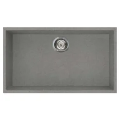 Reginox Quadra Large Single Bowl Granite Composite Undermount Kitchen Sink & Waste Kit - 760 x 440mm