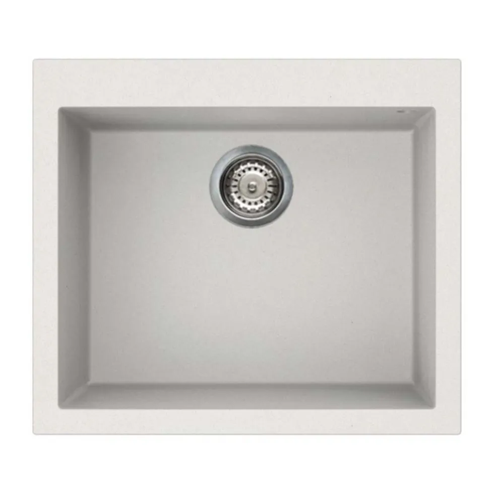 Reginox Quadra Single Bowl Granite Composite Undermount Kitchen Sink & Waste Kit - 540 x 440mm