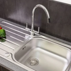 Reginox Thames WRAS Approved Twin Lever Kitchen Sink Mixer Tap - Chrome