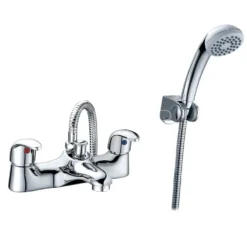 Sagittarius Prestige Twin Lever Bath Shower Mixer with Hose Handset and Wall Bracket