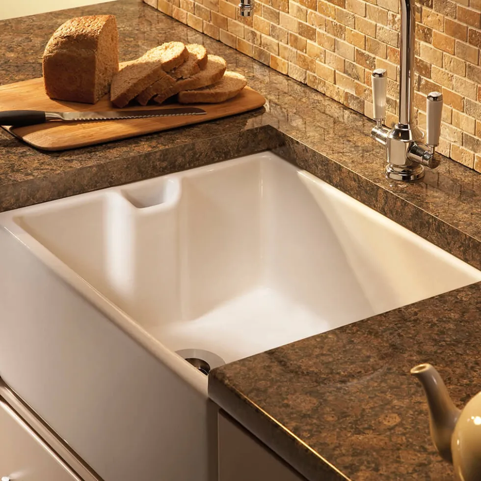 Shaws Classic Belfast Ceramic Single Bowl Kitchen Sink - 595 x 460mm