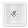 Shaws Classic Belthorn White Ceramic Single Bowl Undermount or Top Mount Kitchen Sink - 381 x 381mm