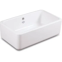 Shaws Contemporary Butler White Ceramic Large Single Bowl Kitchen Sink - 795mm x 460mm