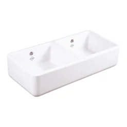 Shaws Contemporary Double Bowl Belfast Kitchen Sink - 795mm x 465mm
