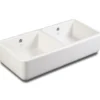 Shaws Contemporary Double Bowl Ceramic Belfast Sink - 995mm x 465mm