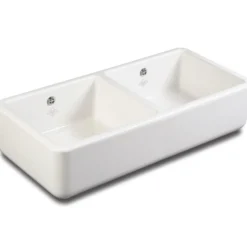 Shaws Contemporary Double Bowl Ceramic Belfast Sink - 995mm x 465mm