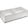 Shaws Contemporary Shaker White Ceramic Double Bowl Belfast Kitchen Sink - 995mm x 465mm