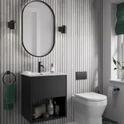 Showerwall Arcade Matt Grey Oak Laminate Ply Wood Proclick Bathroom Wall Panel - 2400 x 600mm