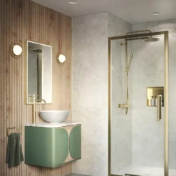 Showerwall Arcade Matt Oak Laminate Ply Wood Proclick Bathroom Wall Panel - 2400 x 600mm