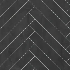 Showerwall Black Velvet Satin Herringbone Laminate Tile - 2400 x 600mm