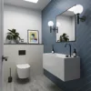 Showerwall Nordic Blue Herringbone Laminate Tile - 2400 x 600mm