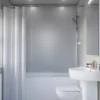 Showerwall Silver Grey 3mm Compact Tile Effect Bathroom Wall Panel - 1220 x 2440mm