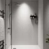 Showerwall Snow White Herringbone Laminate Tile - 2400 x 600mm