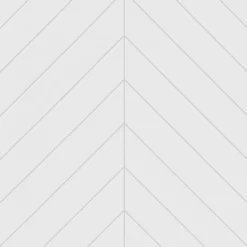 Showerwall Snow White Satin Chevron Laminate Tile - 2400 x 600mm