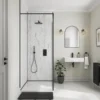Showerwall White Marble Herringbone Laminate Tile - 2400 x 600mm