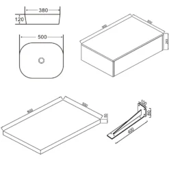 Sophia Basin Shelf, Drawer Unit & Countertop Basin - 3 sizes
