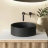 Sophia Matt Black Round Countertop Basin - 355mm