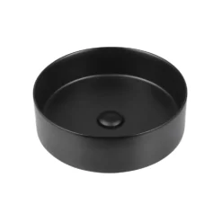 Sophia Matt Black Round Countertop Basin - 355mm