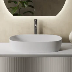 Sophia Matt White Oval Countertop Basin - 600 x 380mm