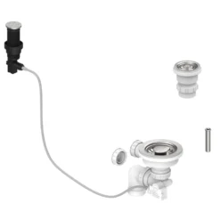 Stainless Steel Presto Automatic Waste Kit for Thomas Denby 1.5 Bowl Ceramic Kitchen Sinks