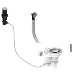 Stainless Steel Presto Automatic Waste Kit for Thomas Denby 1 Bowl Ceramic Kitchen Sinks